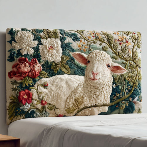 Floral Sheep Dream WJ3012009CL Quilted Headboard Slipcover