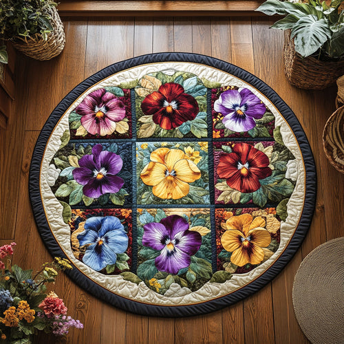 Floral Sunburst WY0808083CL Quilted Round Mat