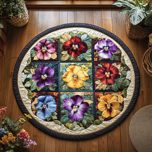 Floral Sunburst WY0808083CL Quilted Round Mat