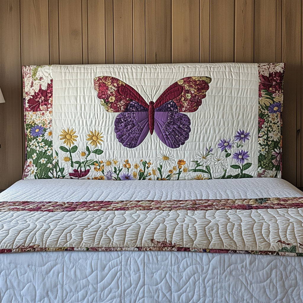 Flower Butterfly WJ1712004CL Quilted Headboard Slipcover