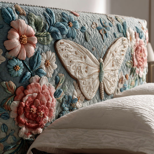 Flower Butterfly WJ1912009CL Quilted Headboard Slipcover