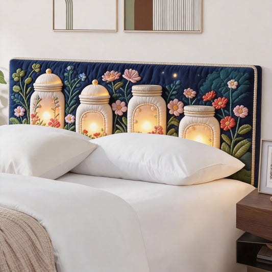 Flower Jar Lights WJ2412001CL Quilted Headboard Slipcover