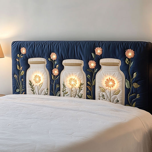 Flower Jar WJ2412002CL Quilted Headboard Slipcover