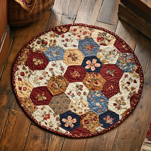 Flower Patchwork WU2103083CL Quilted Round Mat