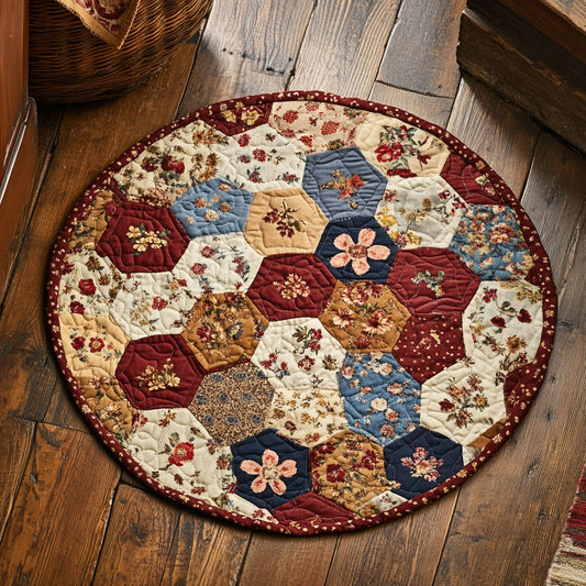 Flower Patchwork WU2103083CL Quilted Round Mat