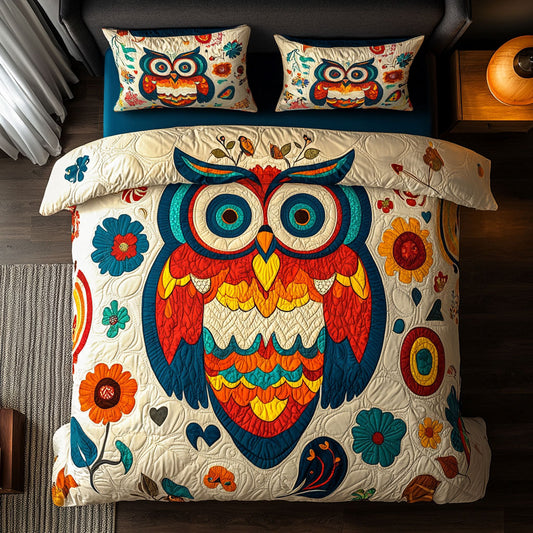 Folk Art Owl WU1903084CL Duvet Cover Set