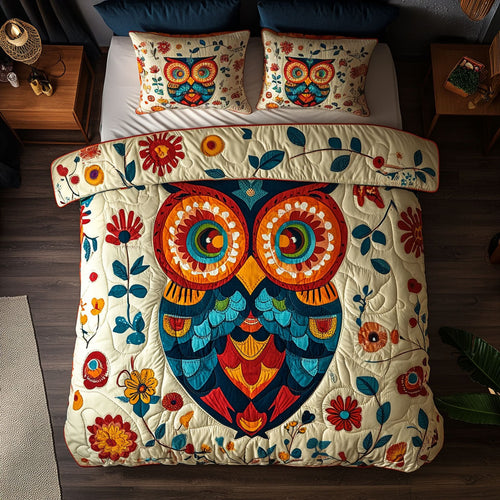 Folk Art Owl WU1903085CL Duvet Cover Set