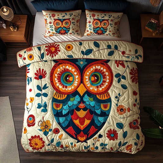 Folk Art Owl WU1903085CL Duvet Cover Set