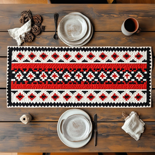 Folk Star Geometry CP1206005CL Quilted Table Runner