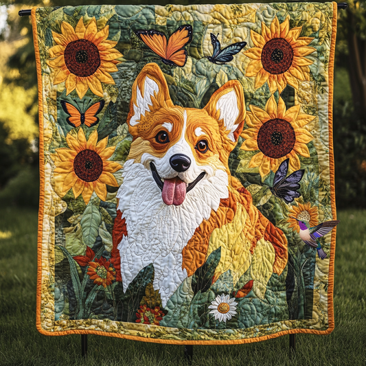 Corgi Flower YR1212019CL Quilt