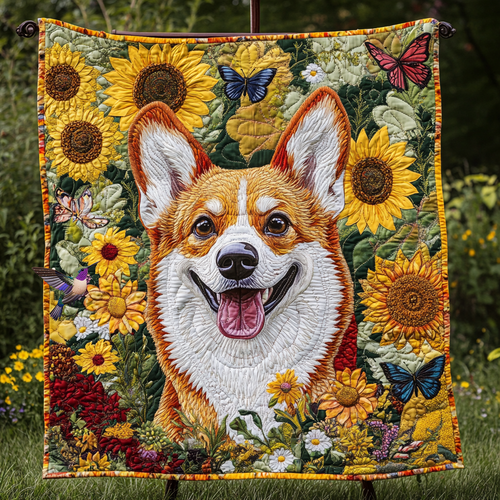 Corgi Sunflower YR1212019CL Quilt