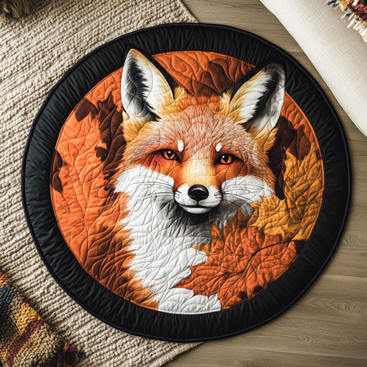 Fox Autumn Leaf WX2103120CL Quilted Round Mat