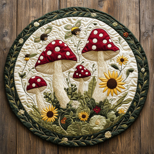 Fungi Forest WU2203051CL Quilted Round Mat