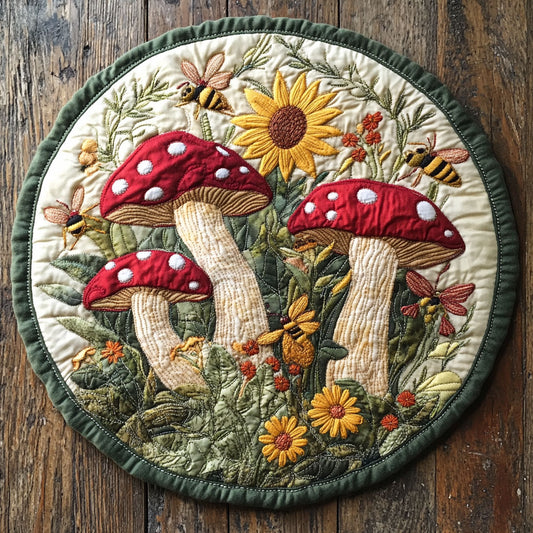 Fungi Forest WU2203053CL Quilted Round Mat