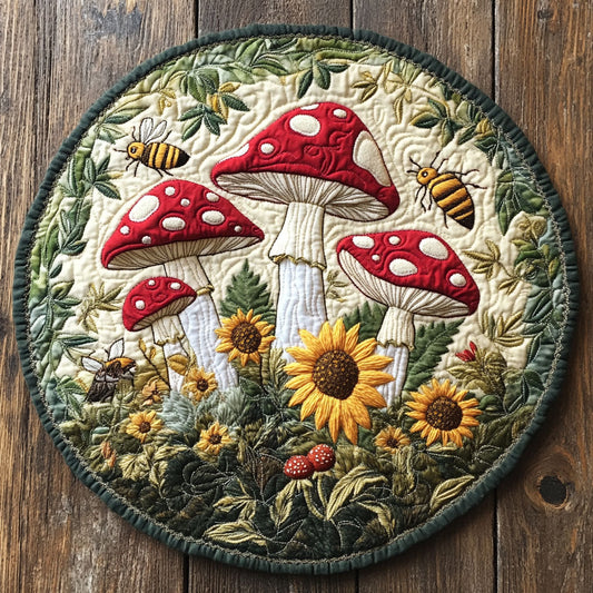 Fungi Forest WU2203054CL Quilted Round Mat