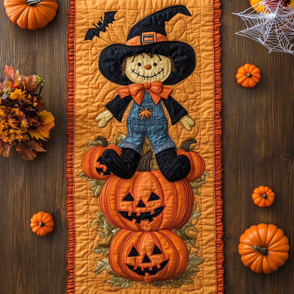 Glowing Scarecrow Night WN0508011CL Quilted Table Runner