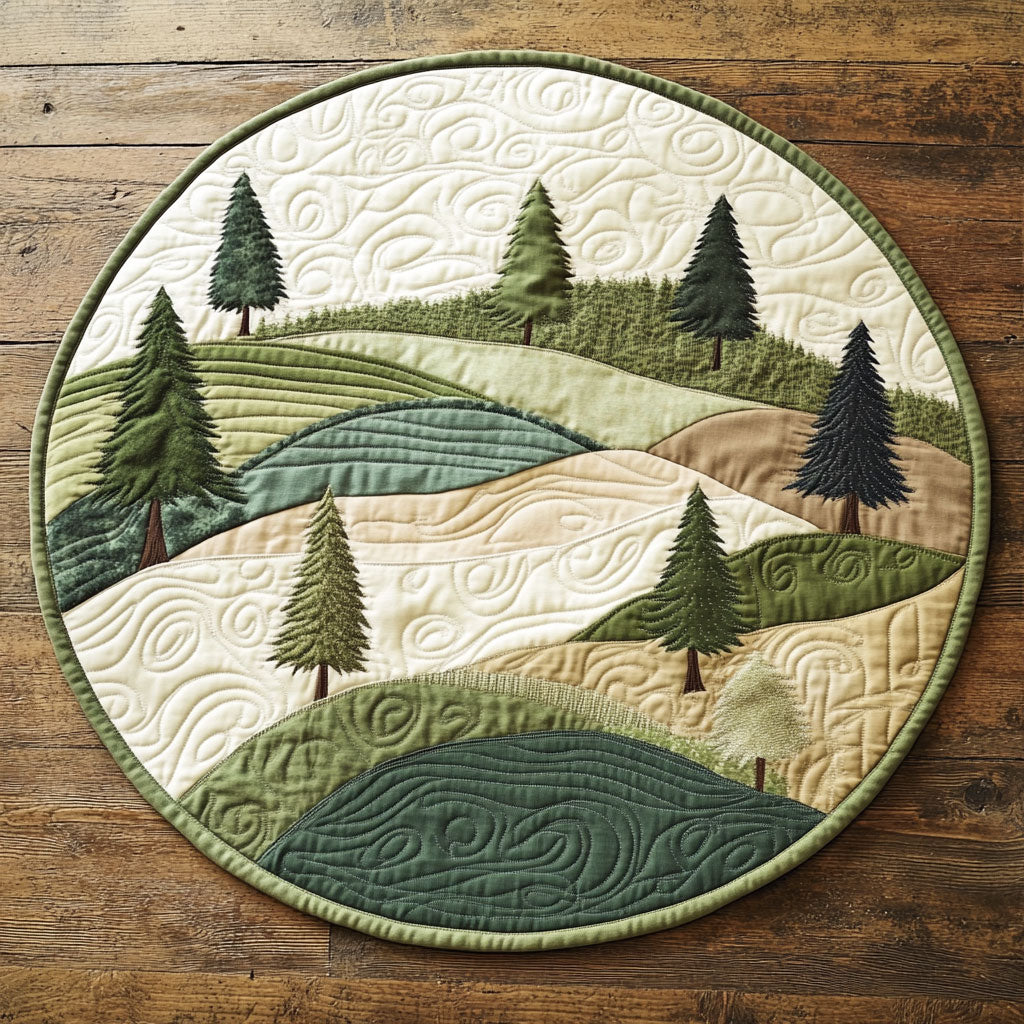 Golf Course WU2203039CL Quilted Round Mat