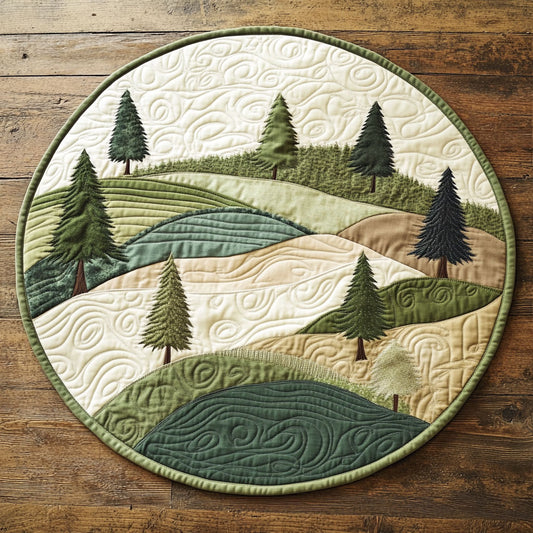 Golf Course WU2203039CL Quilted Round Mat