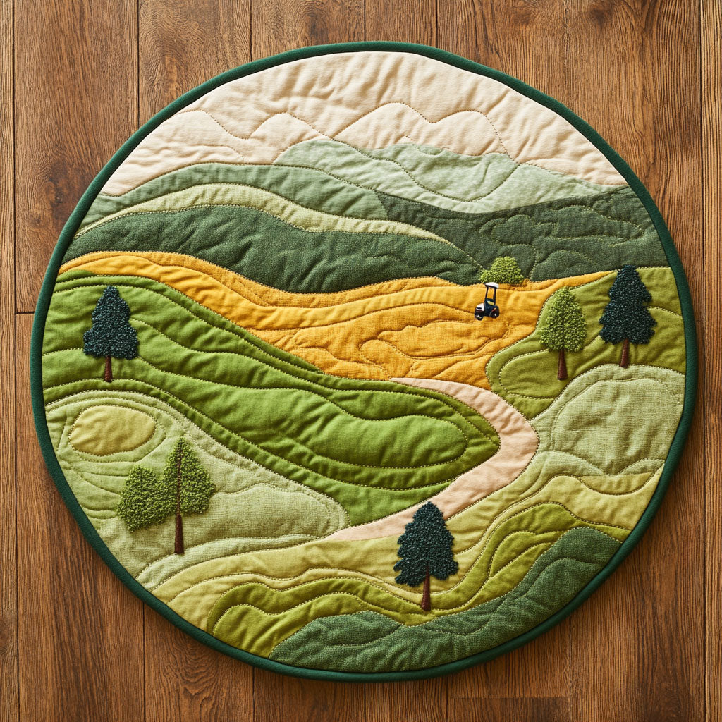 Green Grass WX2103125CL Quilted Round Mat