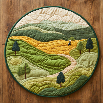 Green Grass WX2103125CL Quilted Round Mat