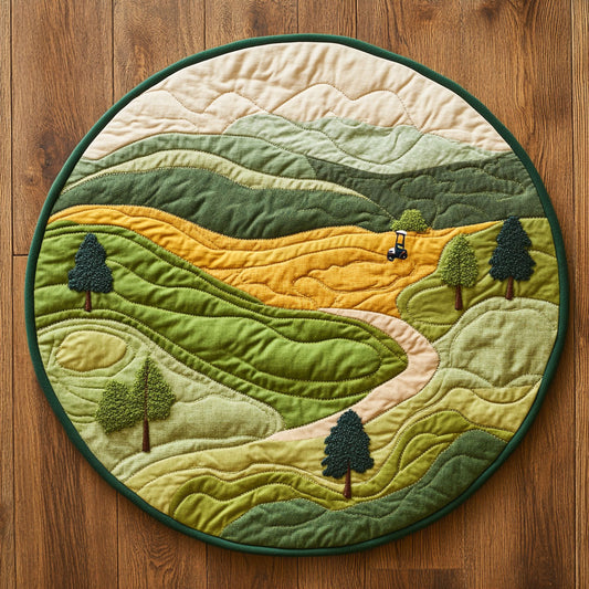 Green Grass WX2103125CL Quilted Round Mat