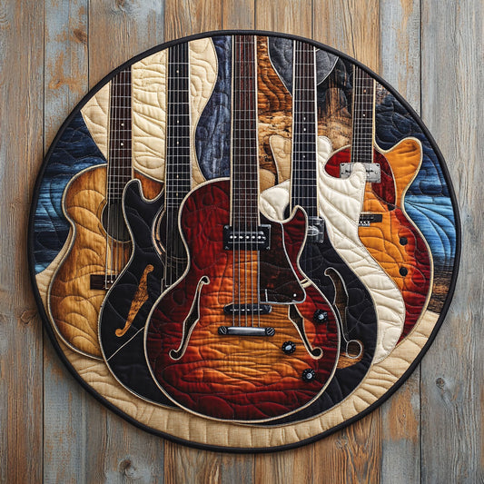 Guitar Rocks WU2103112CL Quilted Round Mat