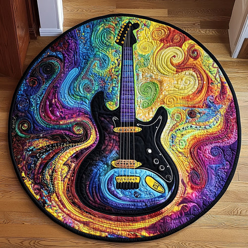 Guitar Rocks WU2503012CL Quilted Round Mat