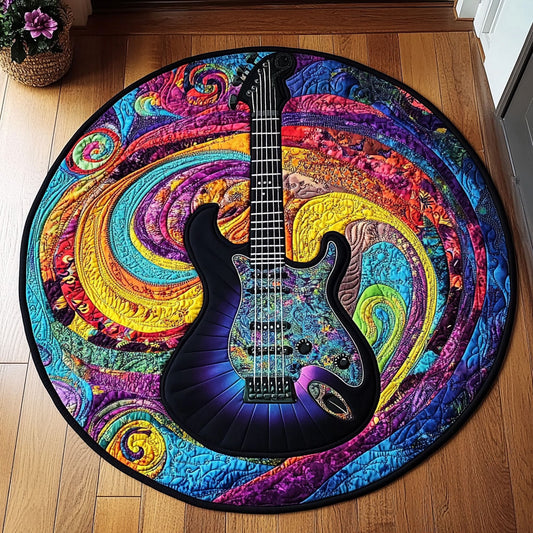 Guitar Rocks WU2503013CL Quilted Round Mat