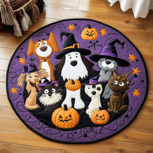Halloween Of Dogs WY0708103CL Quilted Round Mat