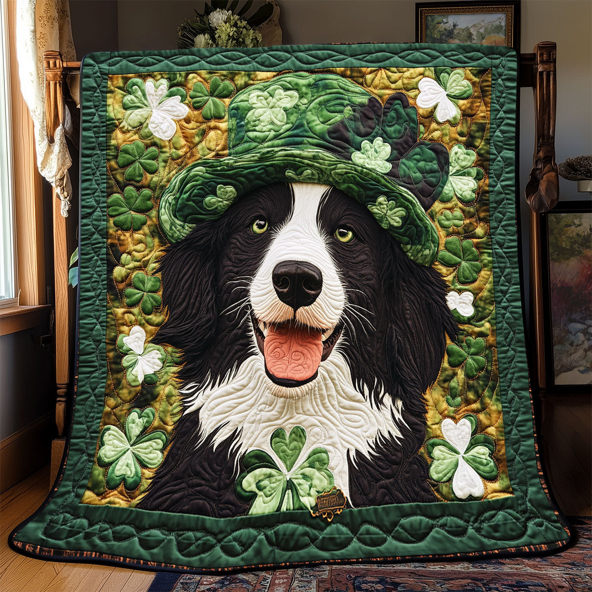 Happy Border Collie WX1703030CL Quilt
