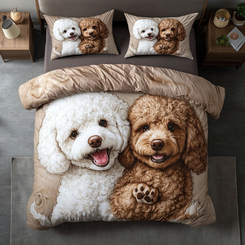 Happy Poodles WU1102063CL Duvet Cover Set