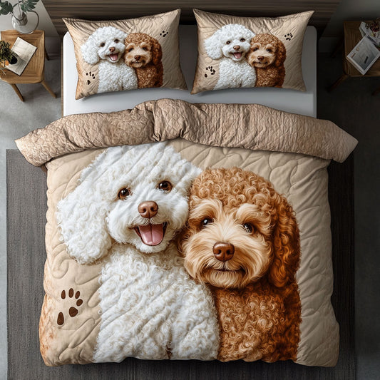 Happy Poodles WU1102064CL Duvet Cover Set