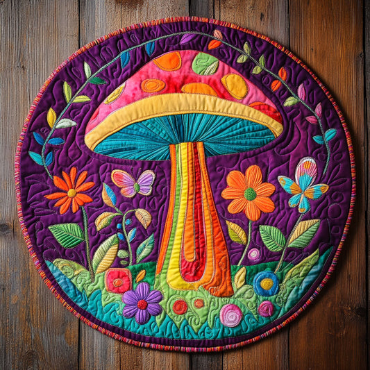 Hippie Forest WU2503056CL Quilted Round Mat