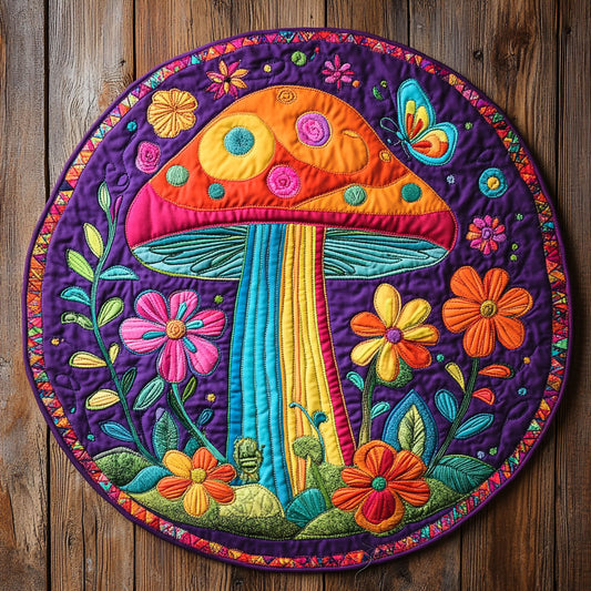 Hippie Forest WU2503057CL Quilted Round Mat