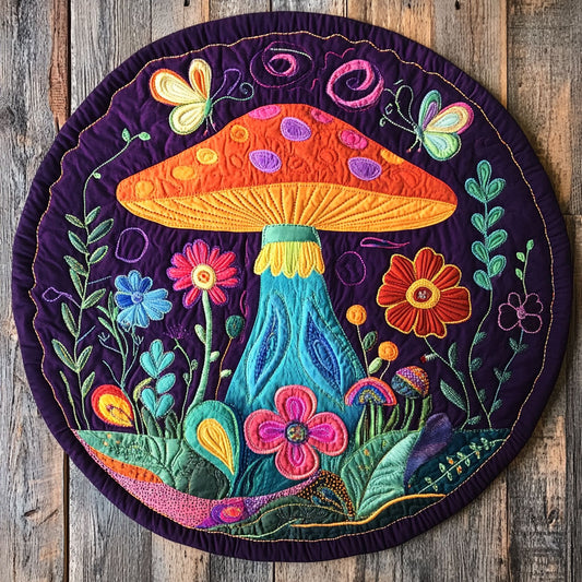 Hippie Forest WU2503058CL Quilted Round Mat