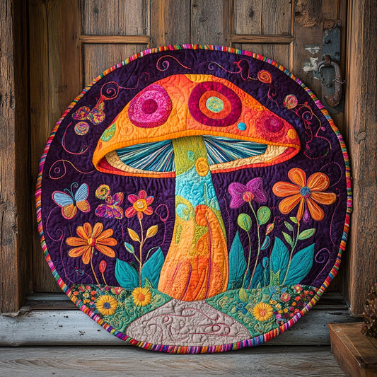 Hippie Fungi WU2503048CL Quilted Round Mat
