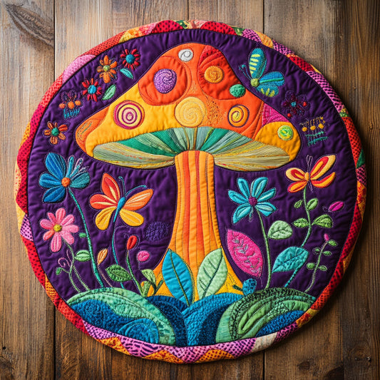 Hippie Fungi WU2503049CL Quilted Round Mat