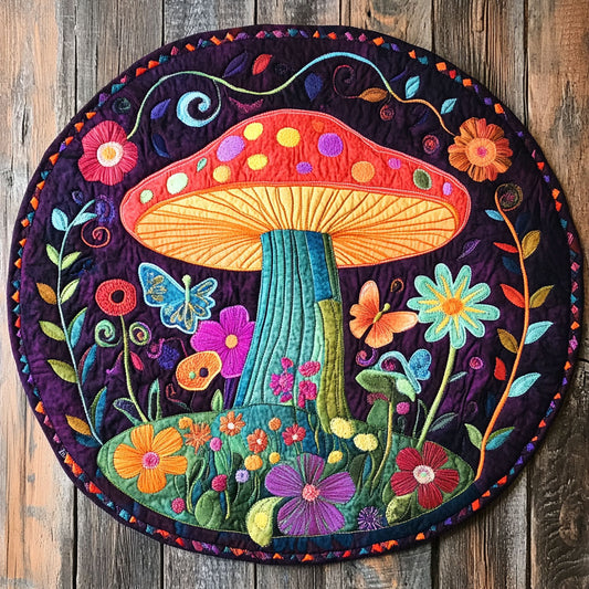 Hippie Fungi WU2503050CL Quilted Round Mat