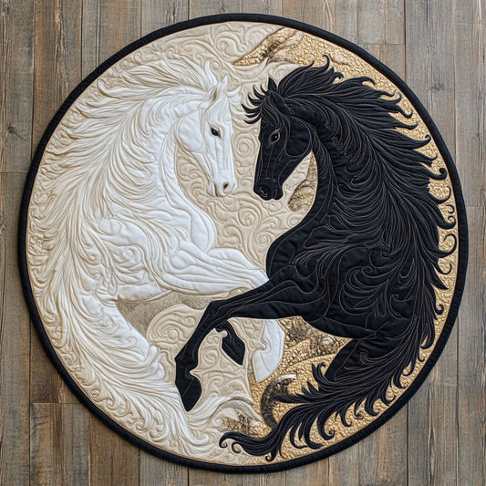 Horse Grace In Motion WU2003080CL Quilted Round Mat