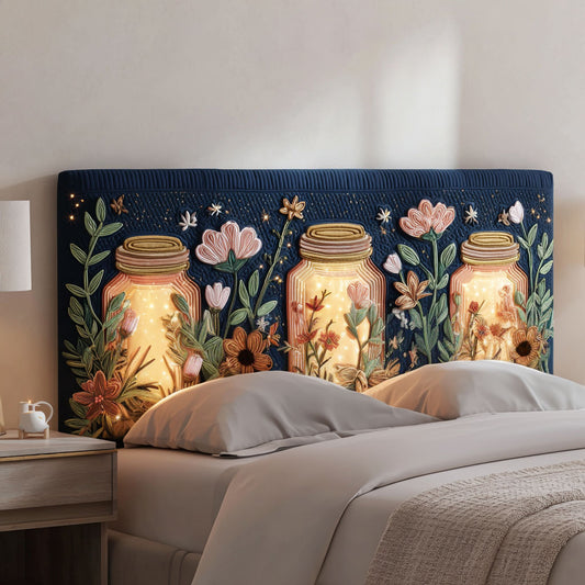 Jar Light Flowers WJ3112011CL Quilted Headboard Slipcover