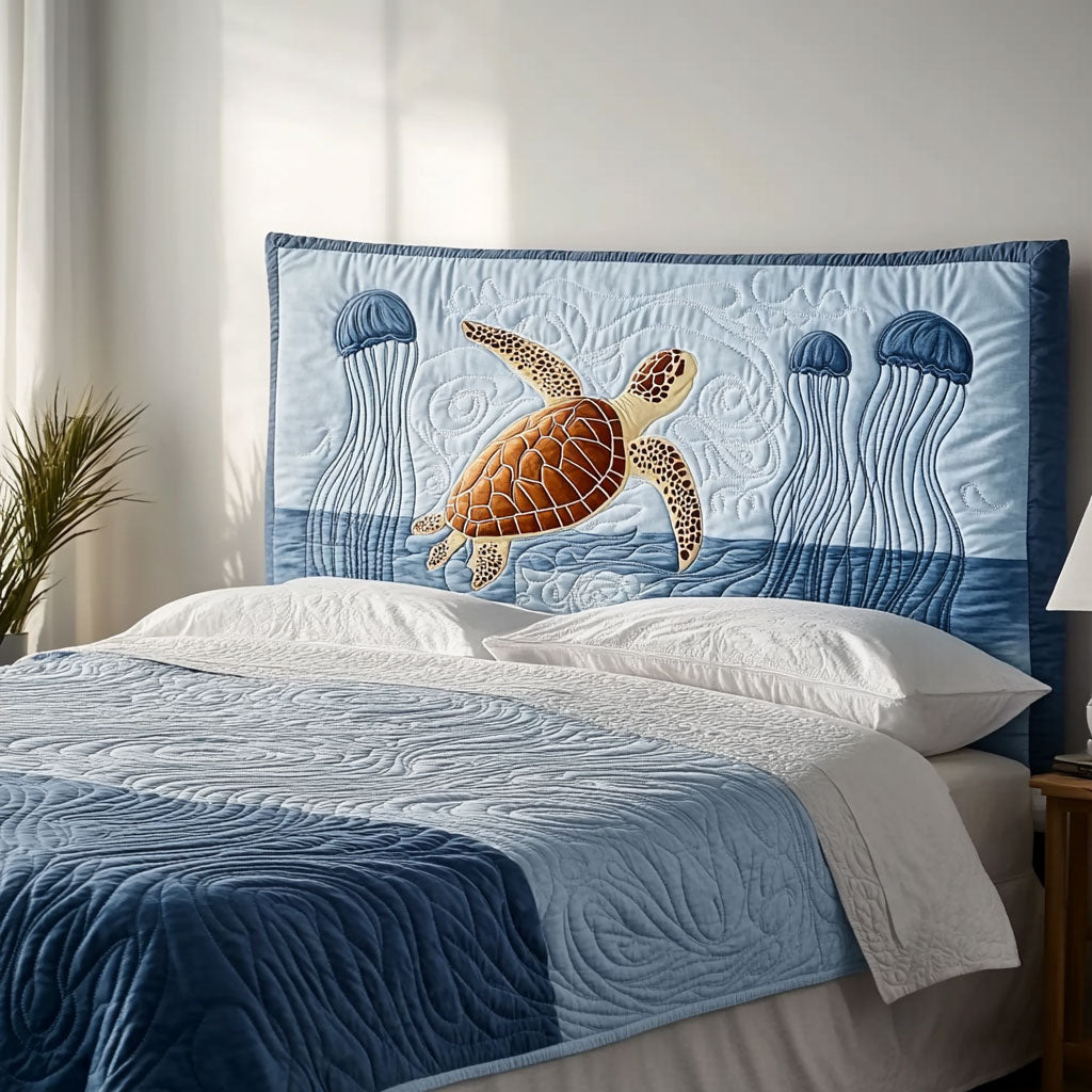 Jellyfish Turtle WJ1712026CL Quilted Headboard Slipcover