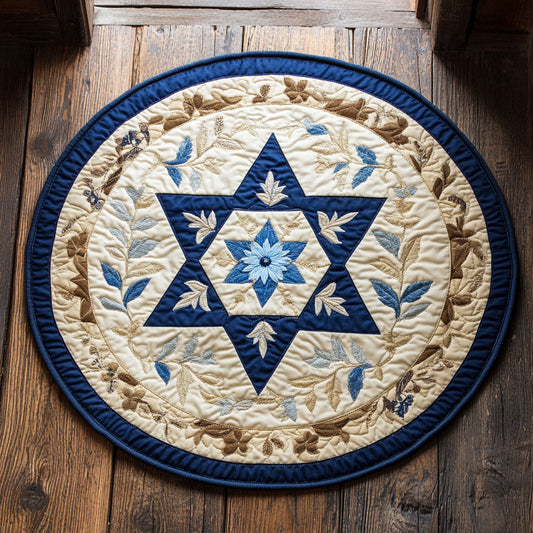 Jewish Star Of David WU2103039CL Quilted Round Mat