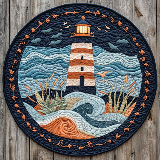 Lighthouse Serene Waves WU2503040CL Quilted Round Mat