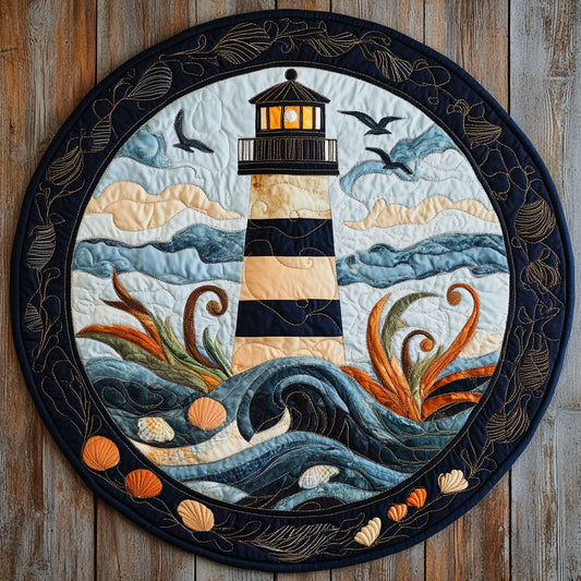 Lighthouse Serene Waves WU2503041CL Quilted Round Mat