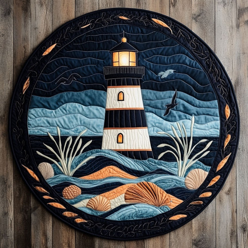 Lighthouse Serene Waves WU2503042CL Quilted Round Mat