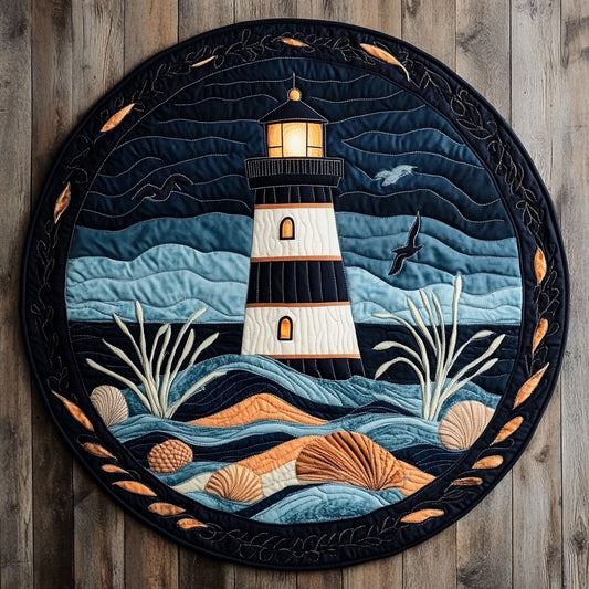 Lighthouse Serene Waves WU2503042CL Quilted Round Mat