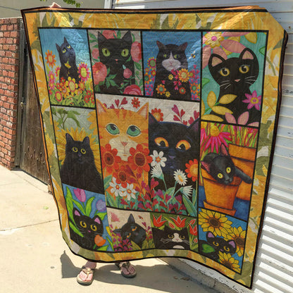 Cat Flower YR1608001CL Quilt