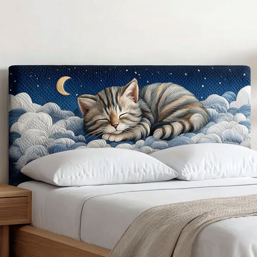 Luna Nap Cat WJ2412012CL Quilted Headboard Slipcover