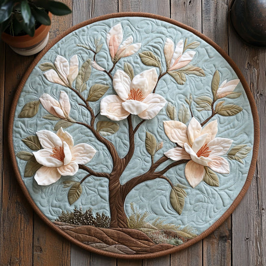 Magnolia Blooming WU2103129CL Quilted Round Mat