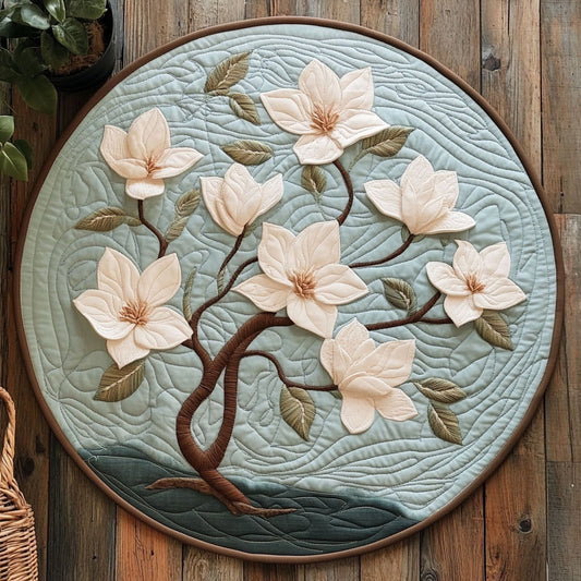 Magnolia Blooming WU2103130CL Quilted Round Mat